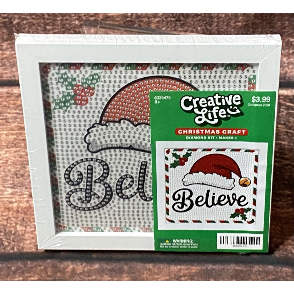 Believe on White Square Diamond Painting Kit in Frame Hobby Lobby Creative Life